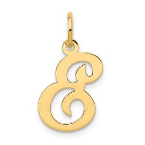 14k Yellow Gold, Sophia Collection, Small Script Initial E Pendant